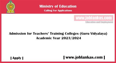 Admission For Teachers Training Colleges 2023 24 Ministry Of