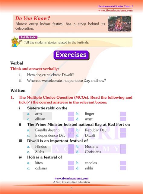 Ncert Solutions For Class Evs Chapter Festivals We Celebrate