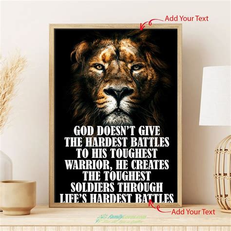 Tiger God Doesnt Give The Hardest Battles Plastic Canvas Kit Poster