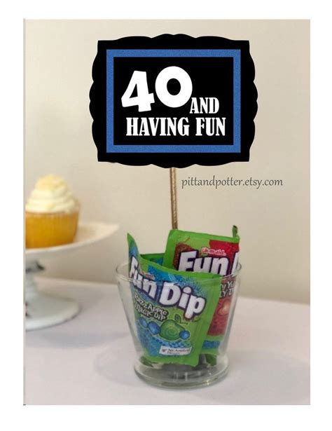 40 and Having Fun Centerpiece Stick | 40th birthday decorations, 40th ...