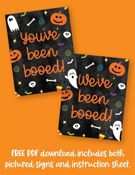 Printable Booed Signs Set 4 Boo Sign Free Printable Halloween Cards Printable Halloween Tags