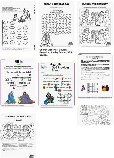 Elijah And The Widow - WorkSheet - SundaySchoolist