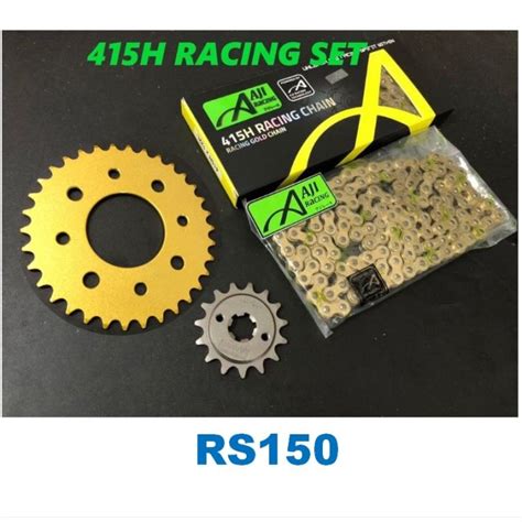 Aji Racing Chain Sprocket Set Rs Gear Spoket Spocket Gold Rantai