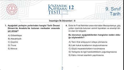 G Ncell S N F Meb Kazan M Kavrama Testleri Test Soru Z M