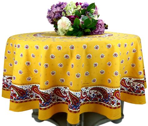 Nappe Ronde Jaune Doré 175 cm motif Maianenco