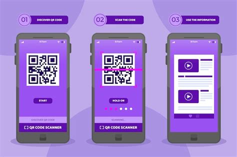 Tapes De Scan De Code Qr Sur L Ensemble De Smartphone Vecteur Gratuite