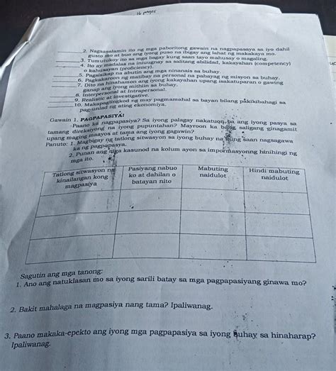 Gawain Pagpapasiya Paano Ka Nagpapasiya Sa Iyong Palagay Nakatuon