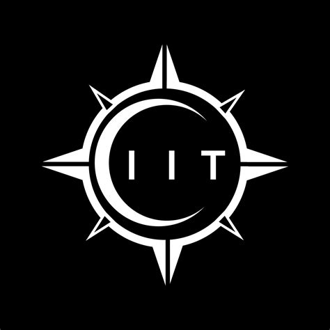 IIT abstract technology circle setting logo design on black background ...