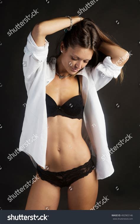 Sensual Lady Posing Black Sexy Lingerie Stock Photo 492965146 Shutterstock