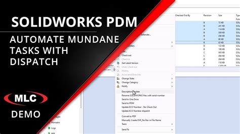 Dispatch Automate Mundane Tasks In SOLIDWORKS PDM YouTube