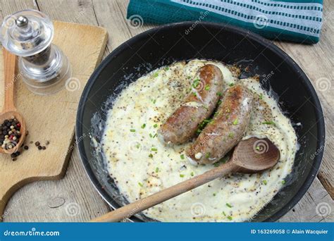 Andouillette with Mustard Sauce Stock Photo - Image of plate, gastronomy: 163269058