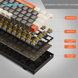 Leaven K Keys Rgb Backlight Wired Detachable Hot Swappable Mechanical Keyboard Yellow