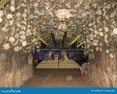 Durga Puja Pandal Decoration in North Bengal Stock Image - Image of ...