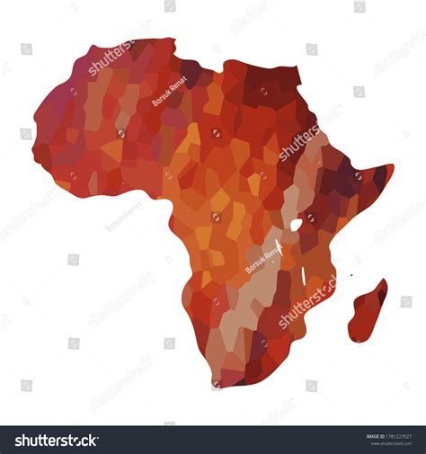 Africa Colorful Vector Map Silhouette Stock Vector Royalty Free