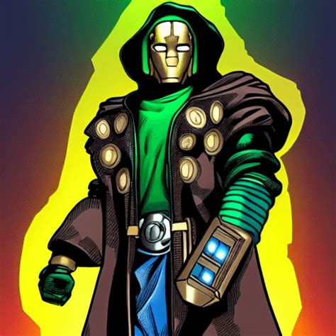 Cyberpunk Doctor Doom With The Infinity Gauntlet · Creative Fabrica