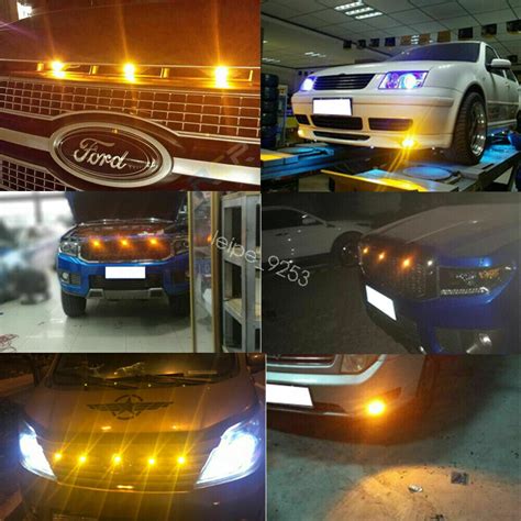 Raptor Style Amber Lens Grille X Led Lights For Toyota Tacoma Trd Pro