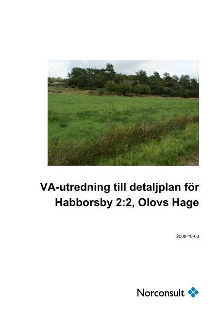 Va Utredning Till Detaljplan F R Habborsby Olovs Hage