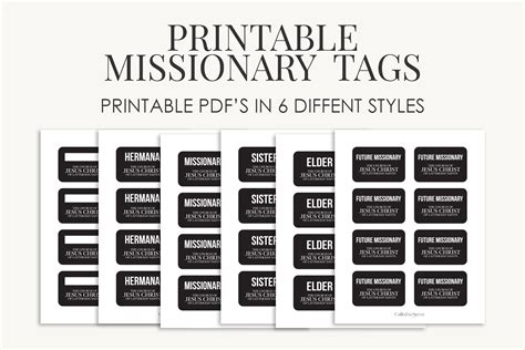 Lds Missionary Tags For Kids Bundle Of 6 Etsy Worksheets Library