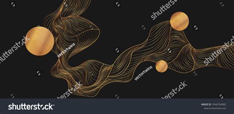 Gold Abstract Line Arts Background Vector Stock Vector (Royalty Free ...