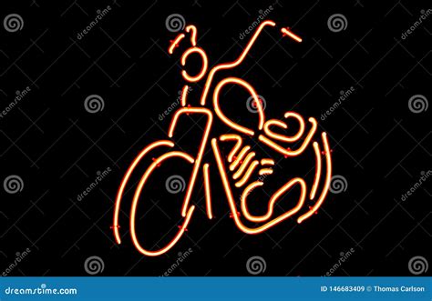 Neon Motorcycle Sign Stock Image Image Of Riders Lighting 146683409