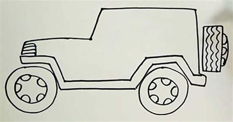 How To Draw A Jeep Step By Step Simple Wrangler Easy