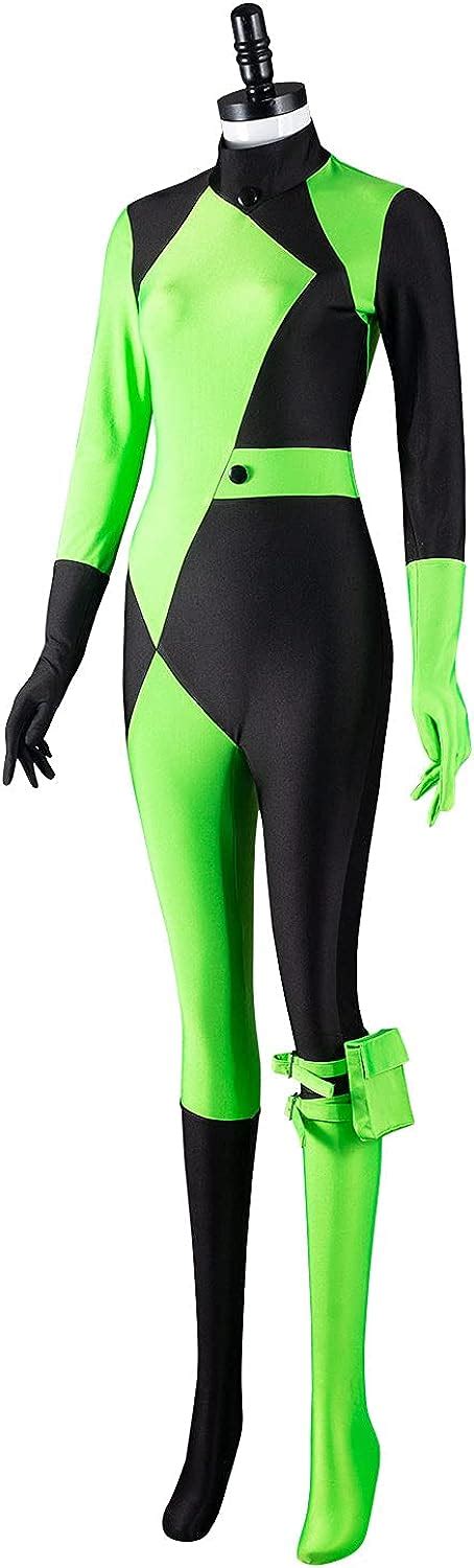 Brehiay Kim Possible Shego Cosplay Costume Womens Jumpsuit Bodysuit Shego Swimsuit Bikini