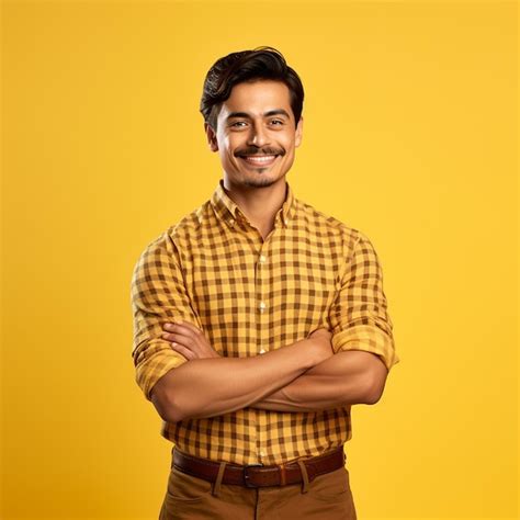 Premium Photo A Hyper Realistic Happiest Indian Handsome Man In Chex