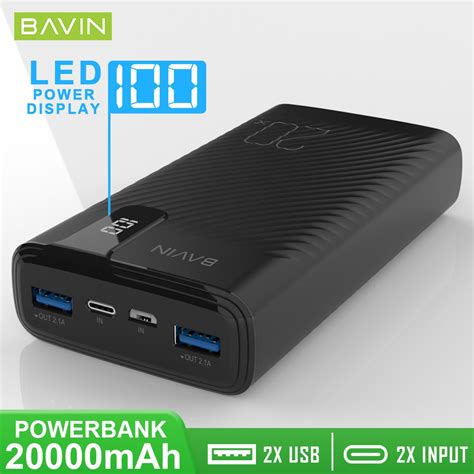 Bavin Pc Mah Powerbank W Universal Dual A Usb Fast Charger