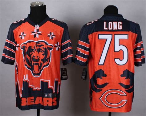 Chicago Bears 75 Long Orange 2015 New Style Noble Fashion Elite