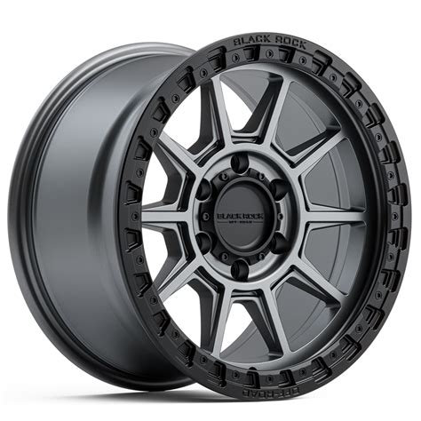 Black Rock Gunner Gunmetal Grey Black Ring X Rims For Truck And Wd