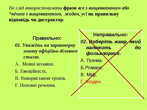 Тестування. Правила створення тестових завдань