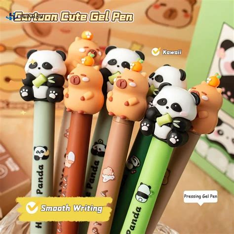 Pcs Set Kawaii Cartoon Capybara Panda Gel Pen Creative Quickly Drying