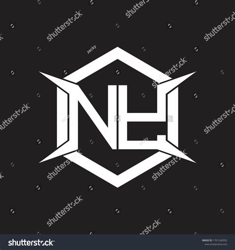 Ny Logo Monogram Hexagon Four Taper Stock Vector Royalty Free