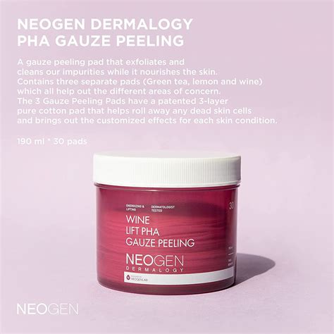 Neogen wine lift PHA gauze peeling Отшелушивающие винные пилинг пэды