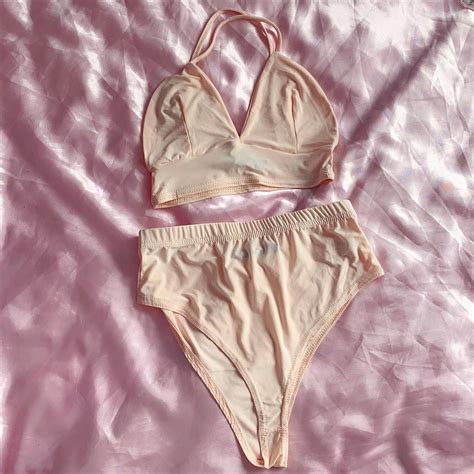 PINK BIKINI Bralet And Hot Pants Co Ord Pink Depop