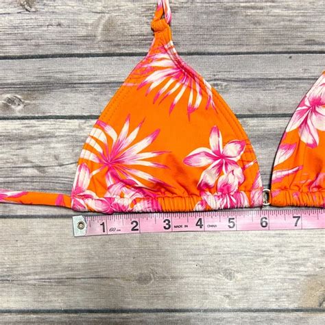 Bananamoon Swim Banana Moon Orange Pink Tropical Yero Mahini Triangle Halter Bikini Top