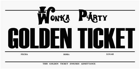 Golden Ticket Invitación - Willy Wonka Golden Ticket Png, Transparent ...