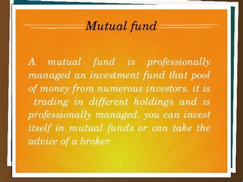 Mutual Funds Ppt