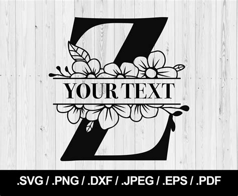 Flower Split Letter Z Floral Letter Svg Png Jpeg Eps Ai Pdf And