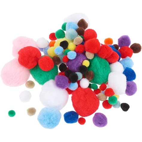 Rayher Sachet De 100 Pompons Tailles Et Couleurs Assorties