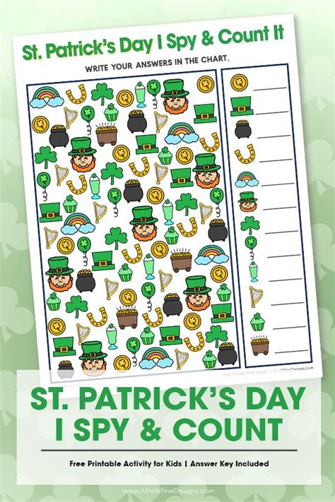 St Patricks Day I Spy And Count It For Kids Free Printable Activity