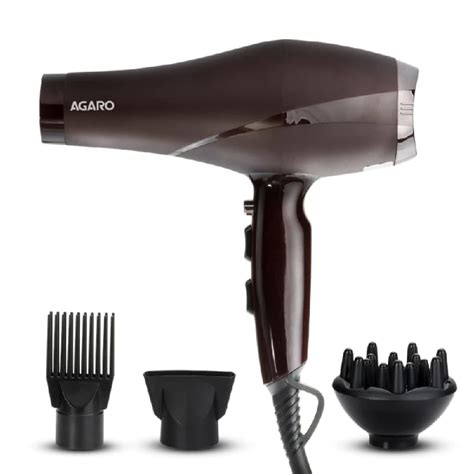Agaro Professional Hair Dryer With Comb Concentrator Diffuser Nozzles Hot Cold Air