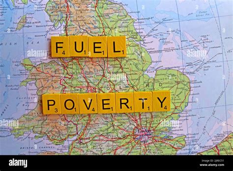 Map Showing England With Words Fuel Poverty Spelled Out More Than