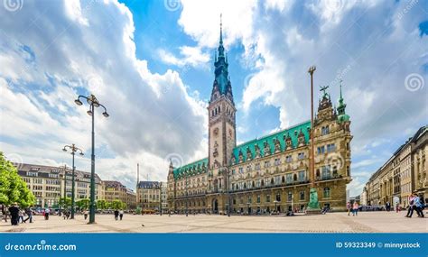 Hamburg Town Hall At Market Square In Altstadt Quarter Germany