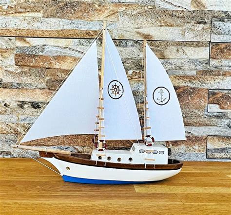 Handmade Wooden Ship, Model Sailing Boat, Sailboat Model, Wooden Boat ...