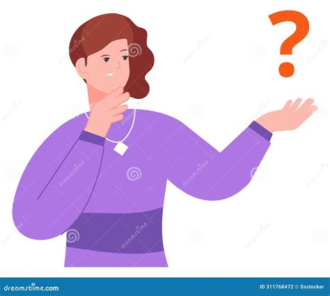 Woman With Question Mark Problem Thinking Stock Vector Illustration Of Question Think 311768472