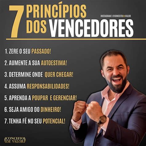 7 Princípios Dos Vencedores Motivação Para Vida Frases De Motivação