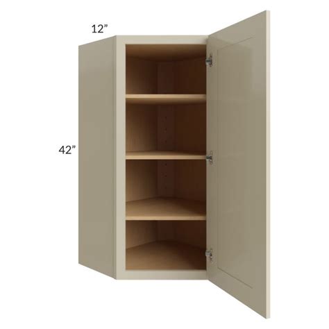 Stratton Khaki Shaker 24x42 Wall Diagonal Corner Cabinet The RTA Store