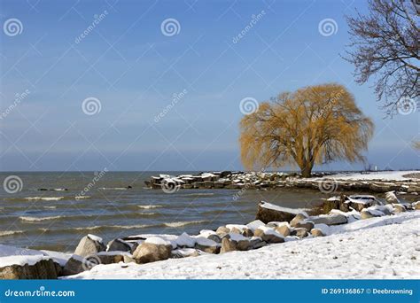 Winter at Edgewater Park in Cleveland, Ohio Stock Image - Image of ...