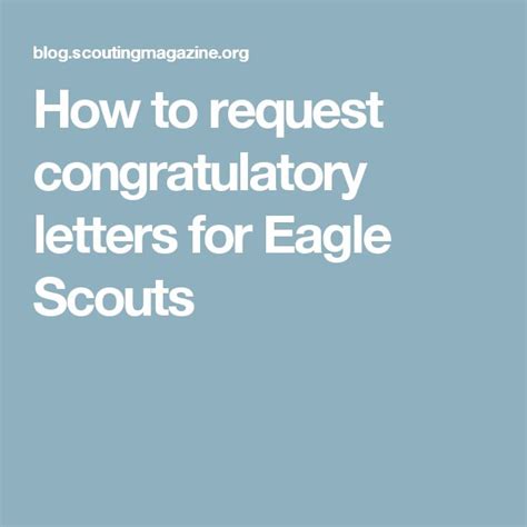 How To Request Congratulatory Letters For Eagle Scouts Eagle Scout Eagle Scouts Eagle Scout